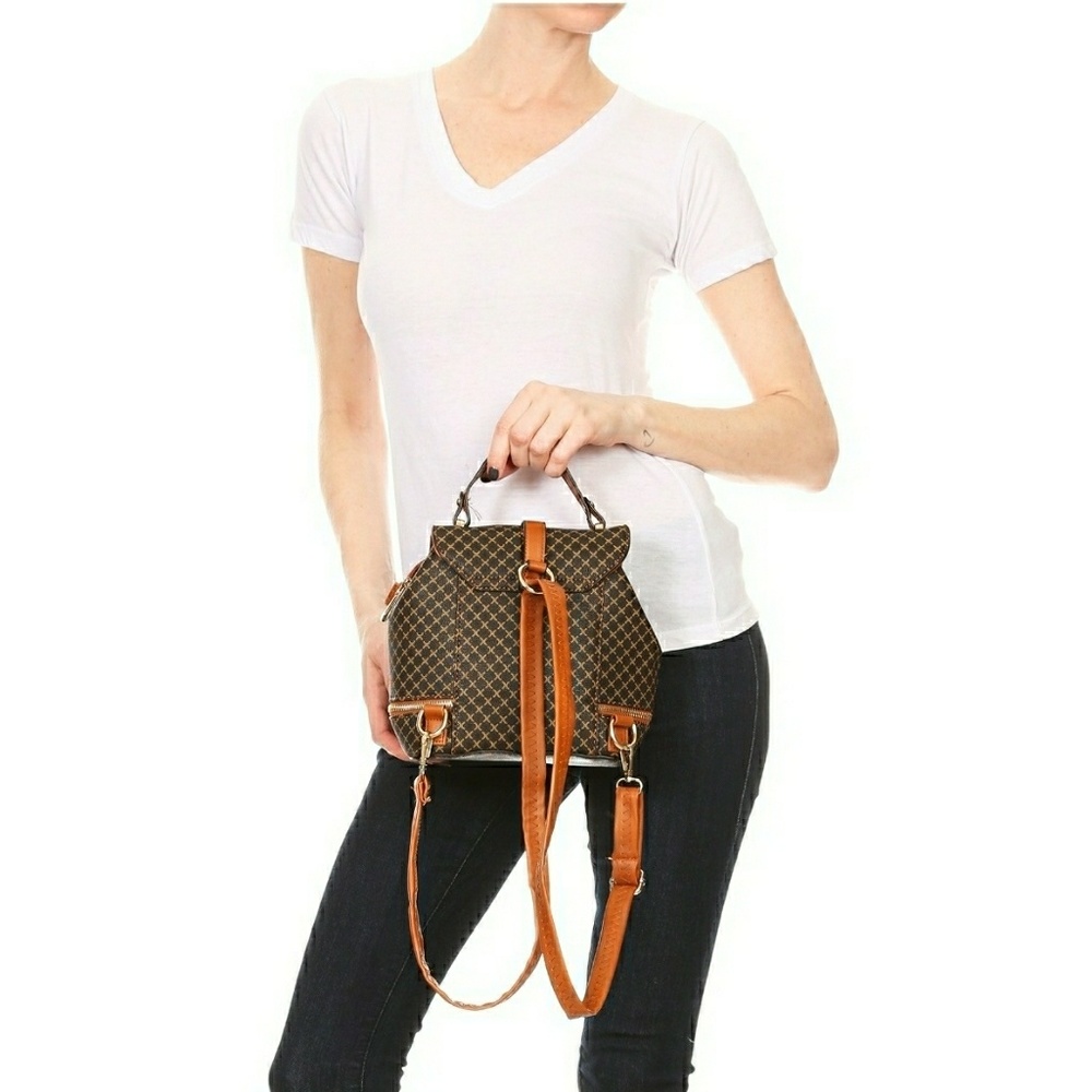 ❌1 LEFT❌NWT- MUST HAVE LTHR FRONT FLAP  BACKPACK - Picture 2 of 4